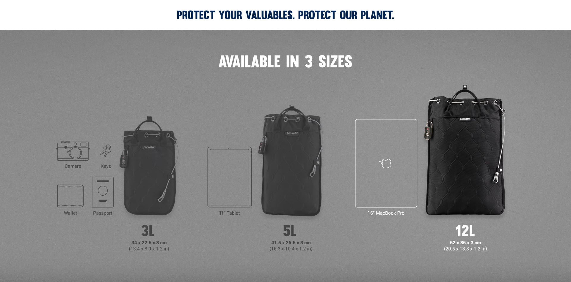 Сумка сейф Pacsafe Travelsafe 12L купить